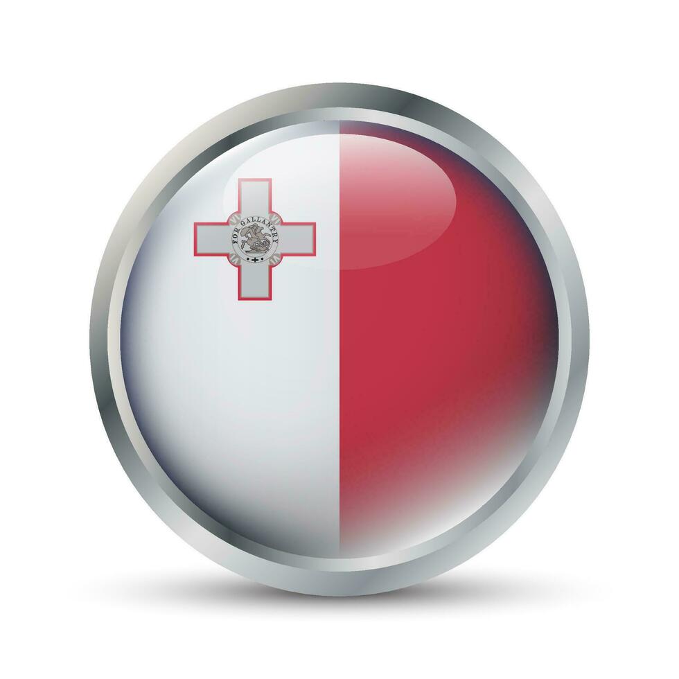 Malta vlag 3d insigne illustratie vector