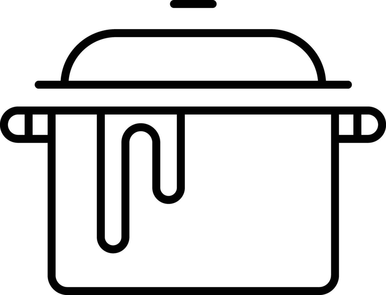 koken pot schets vector illustratie icoon