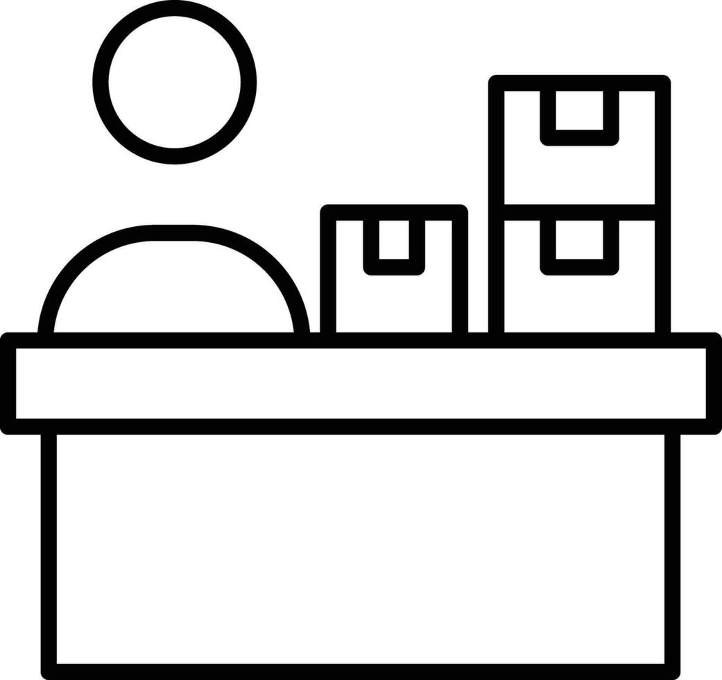 logistiek kantoor bureau schets vector illustratie icoon