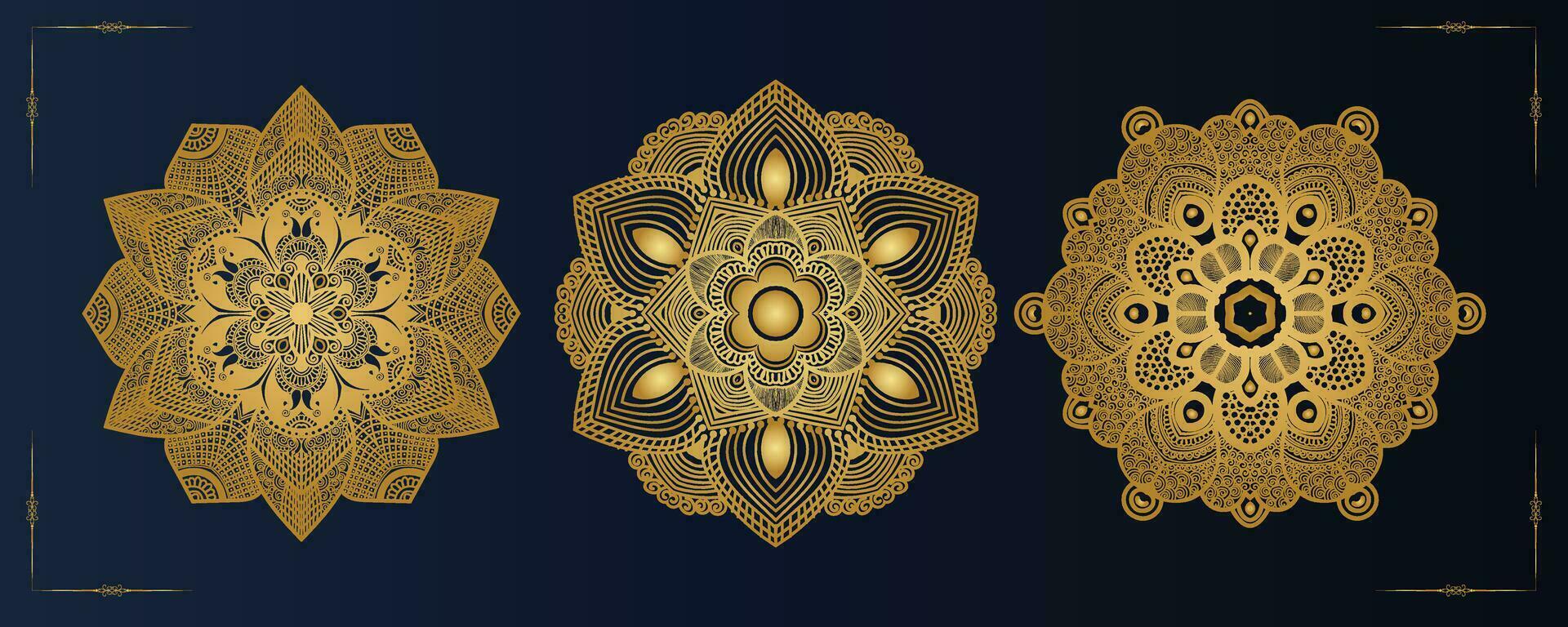 vrij vector luxe mandala sjabloon achtergrond en sier- ontwerp voor uitnodiging, bloemen mandala. goud mandala