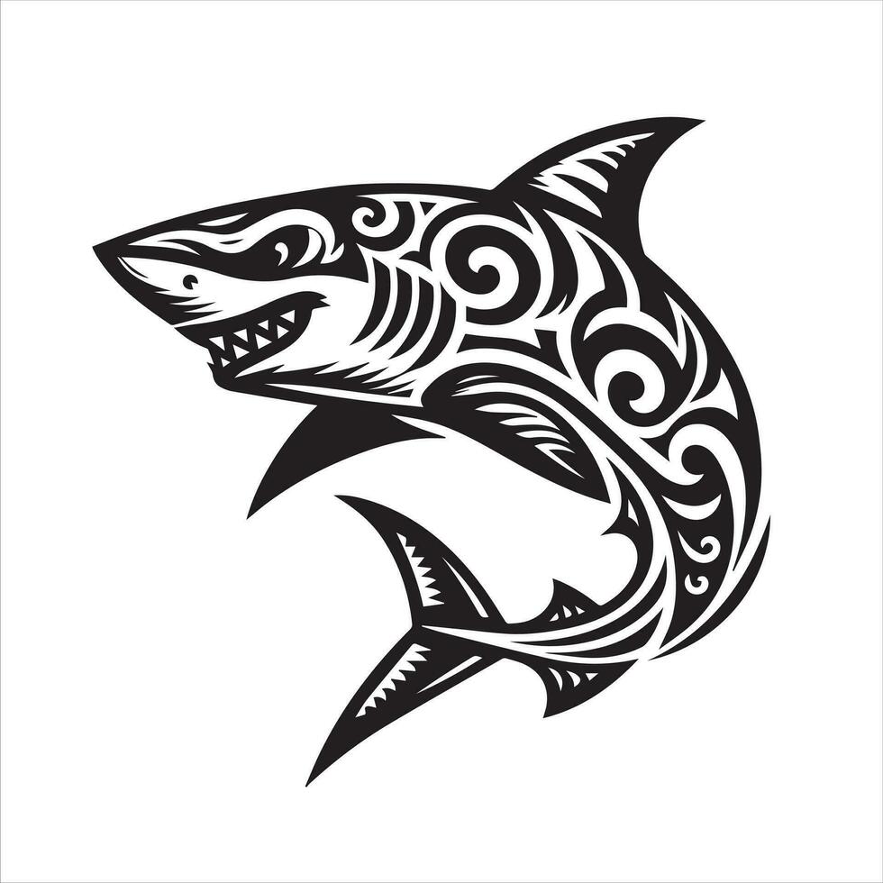 haai tribal logo icoon ontwerp illustratie vector