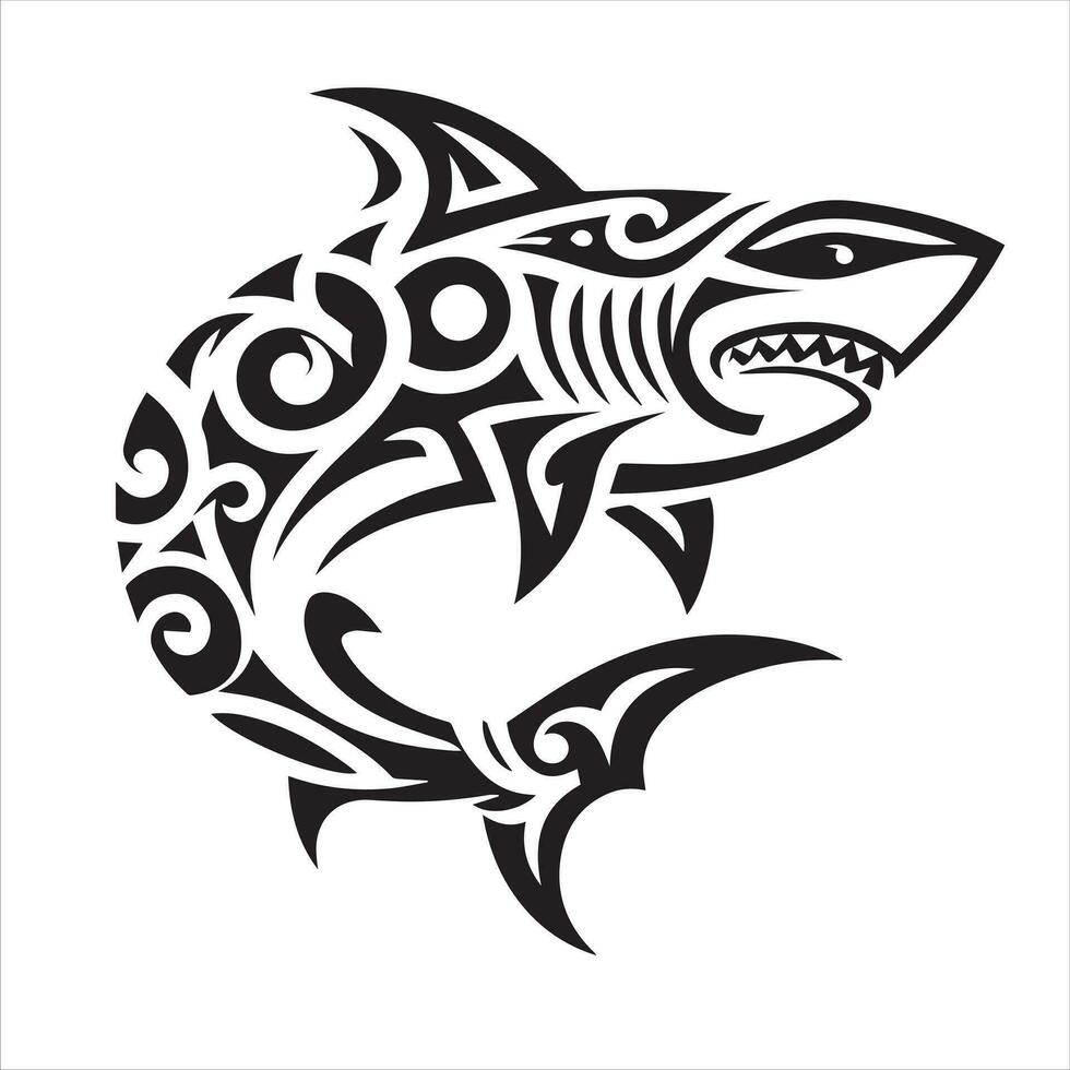 haai tribal logo icoon ontwerp illustratie vector