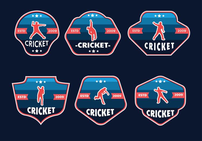 cricket speler badge vector pack
