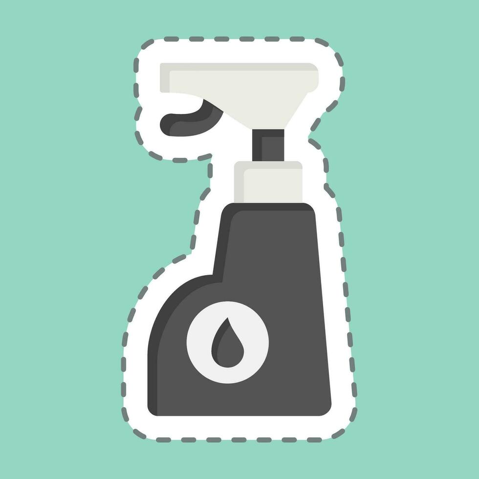 sticker lijn besnoeiing chemie. verwant naar wasserij symbool. gemakkelijk ontwerp bewerkbaar. gemakkelijk illustratie vector