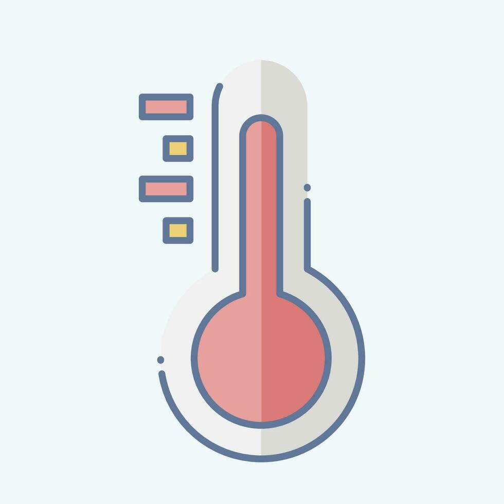 icoon thermometer. verwant naar wasserij symbool. tekening stijl. gemakkelijk ontwerp bewerkbaar. gemakkelijk illustratie vector