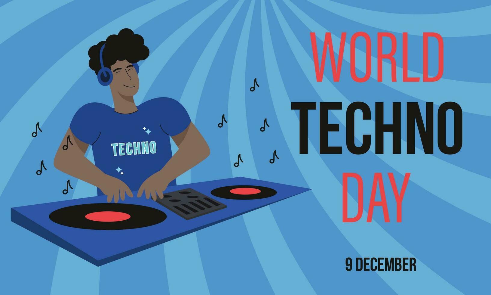 wereld techno dag. vakantie concept. illustratie voor affiches, spandoeken, reclameborden, aankondigingen, reclame, websites. vector