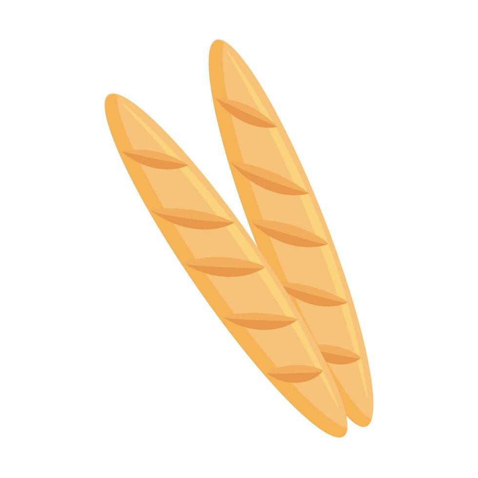 vers Frans stokbrood. brood, gebakjes, boodschappen. bakkerij illustratie, vector