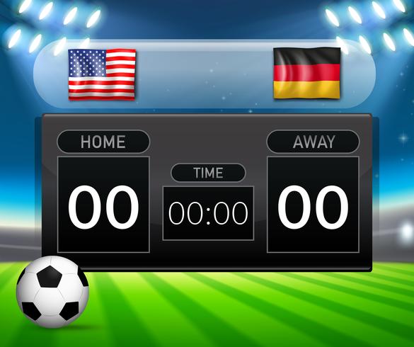 VS vs Duitsland scorebord vector