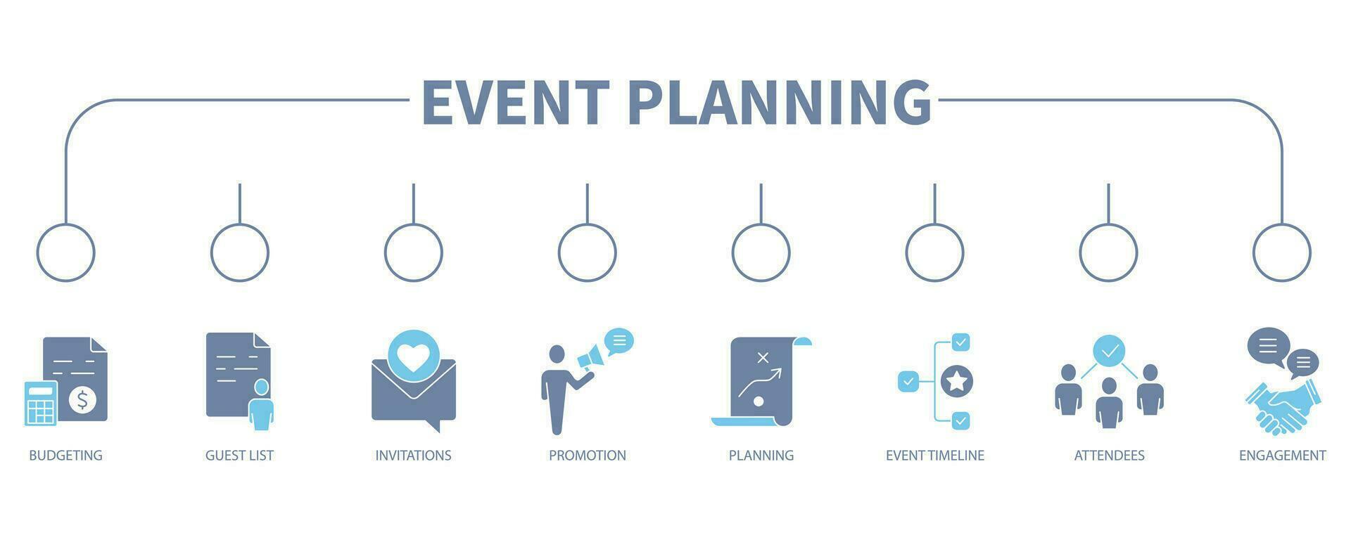evenement planning banier web icoon vector illustratie concept