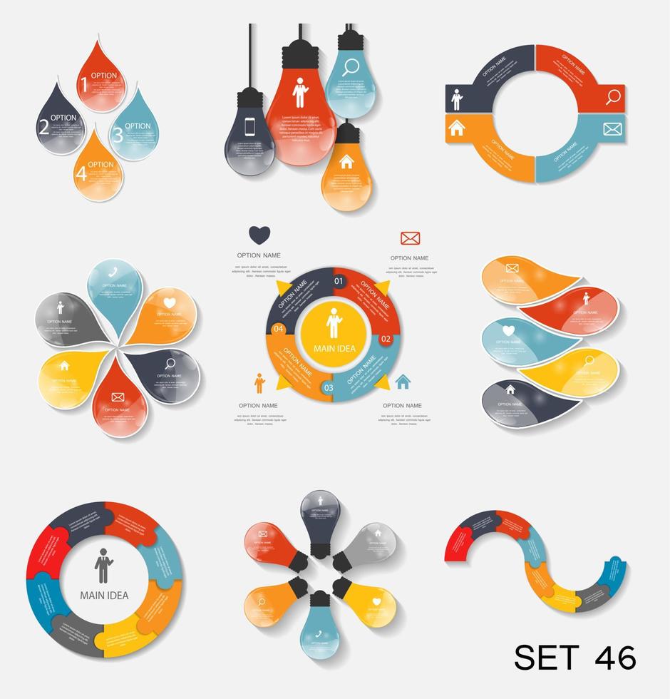 verzameling infographic sjablonen voor zakelijke vectorillustratie vector