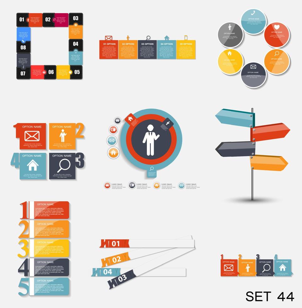 verzameling infographic sjablonen voor zakelijke vectorillustratie vector