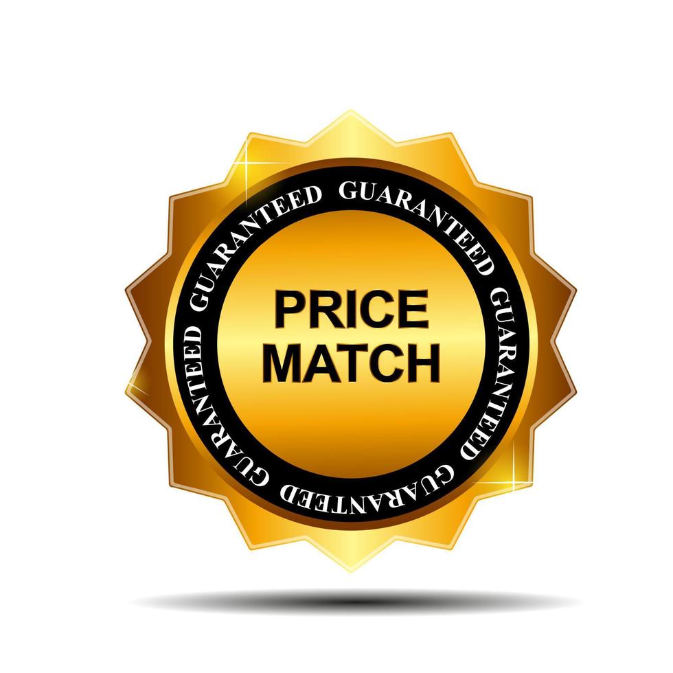 prijs match garantie gouden label teken sjabloon vectorillustratie vector