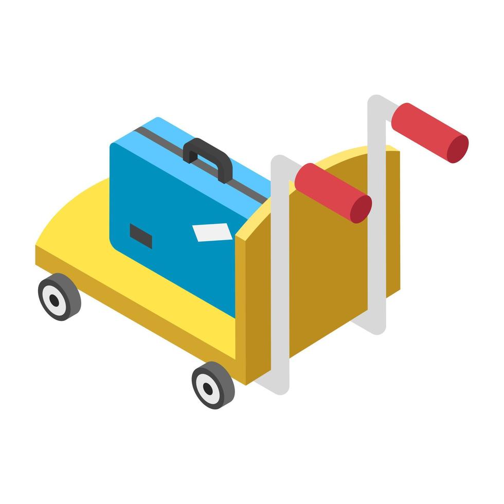 bagage trolley concepten vector