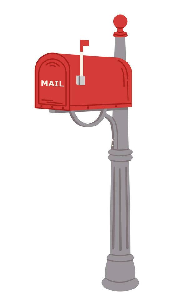 postbus, post doos voor papier, brieven en kranten. levering, bericht concept. hand- getrokken vector illustratie geïsoleerd Aan wit achtergrond.