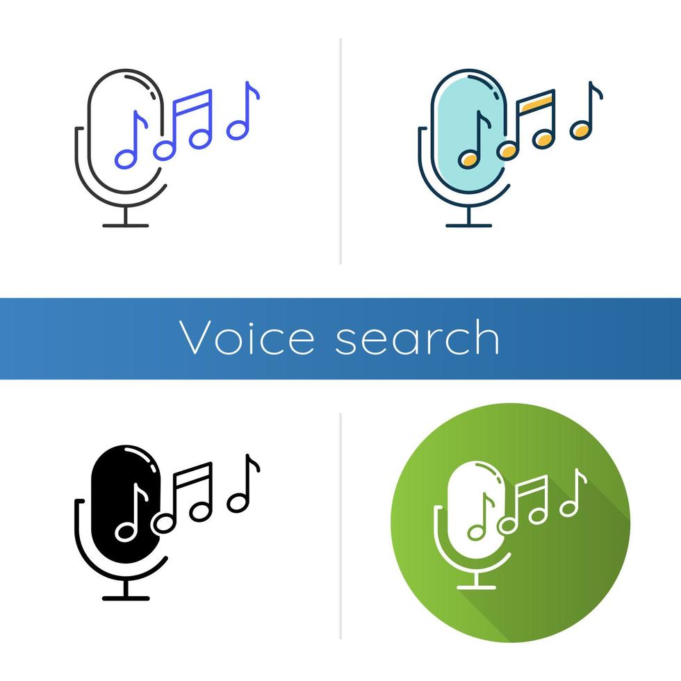 ringtone herkenning iconen set vector