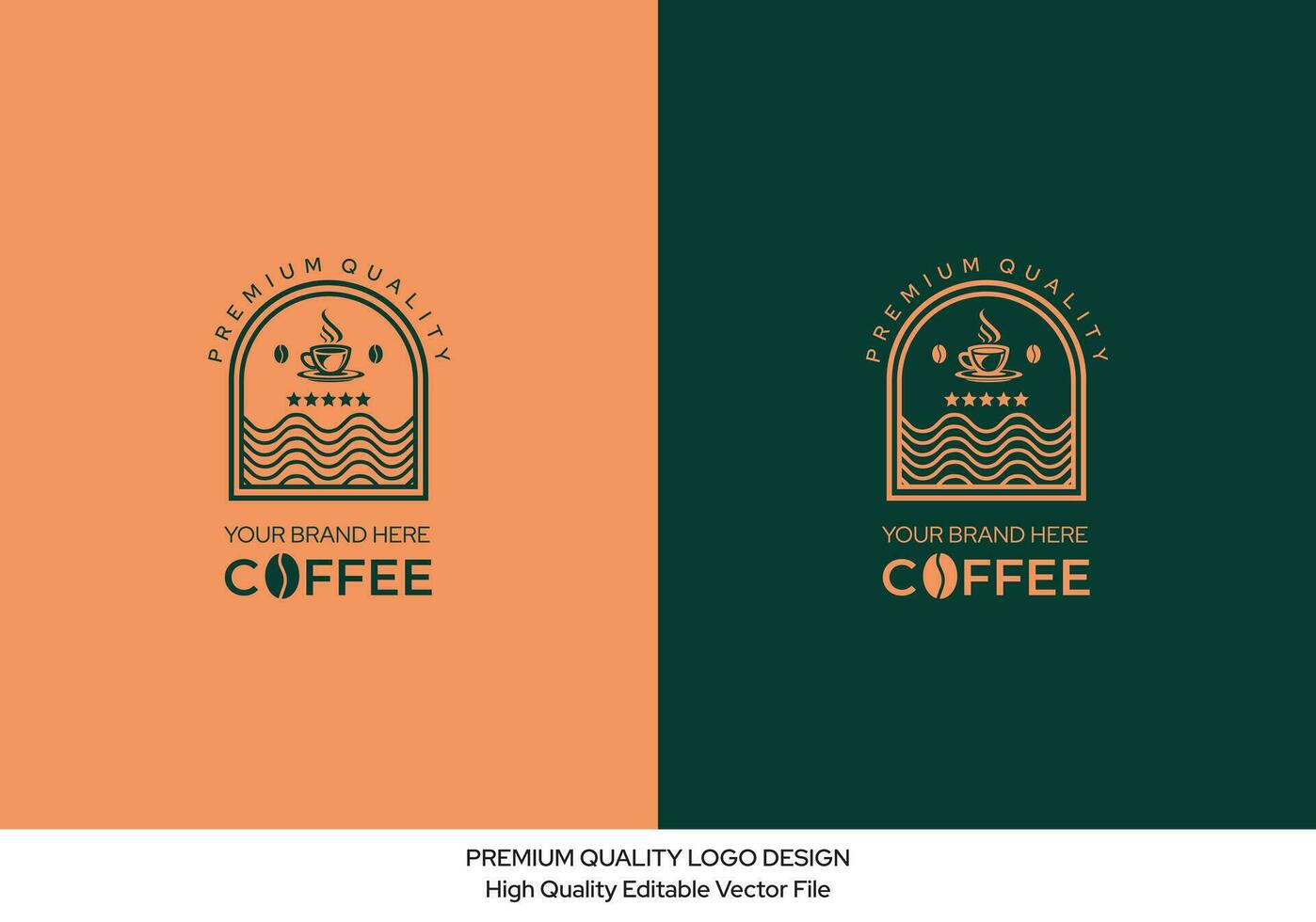 koffie logo ontwerp voor verpakking, premie kwaliteit koffie logo vector