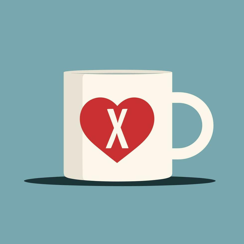 ai gegenereerd coworking plaats met koffie gevulde kleurrijk eerste logo idee. koffie mok met hart ontwerp. klant beleven. brieven binnen kop met hart vorm geven aan. grafisch ontwerp vector