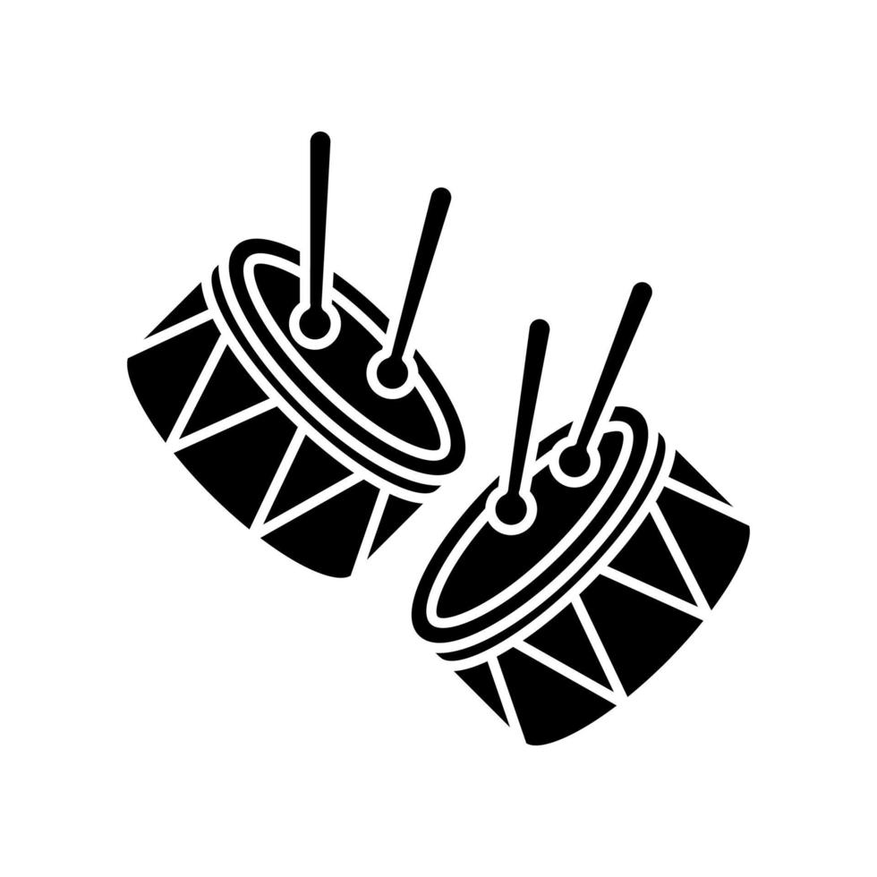 drums met drumsticks zwarte glyph icon vector