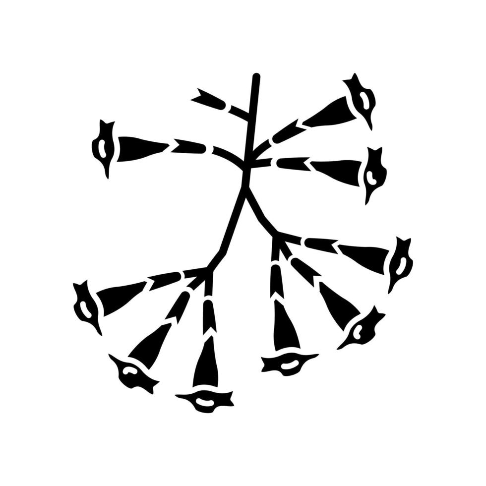 plumeria zwarte glyph-pictogram vector