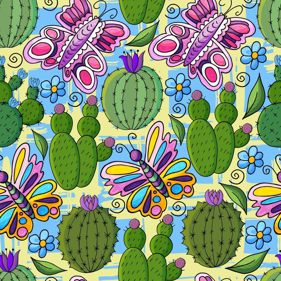 schattige vectorillustratie. cactussen, aloë, vetplanten. decoratieve natuurlijke elementen vector