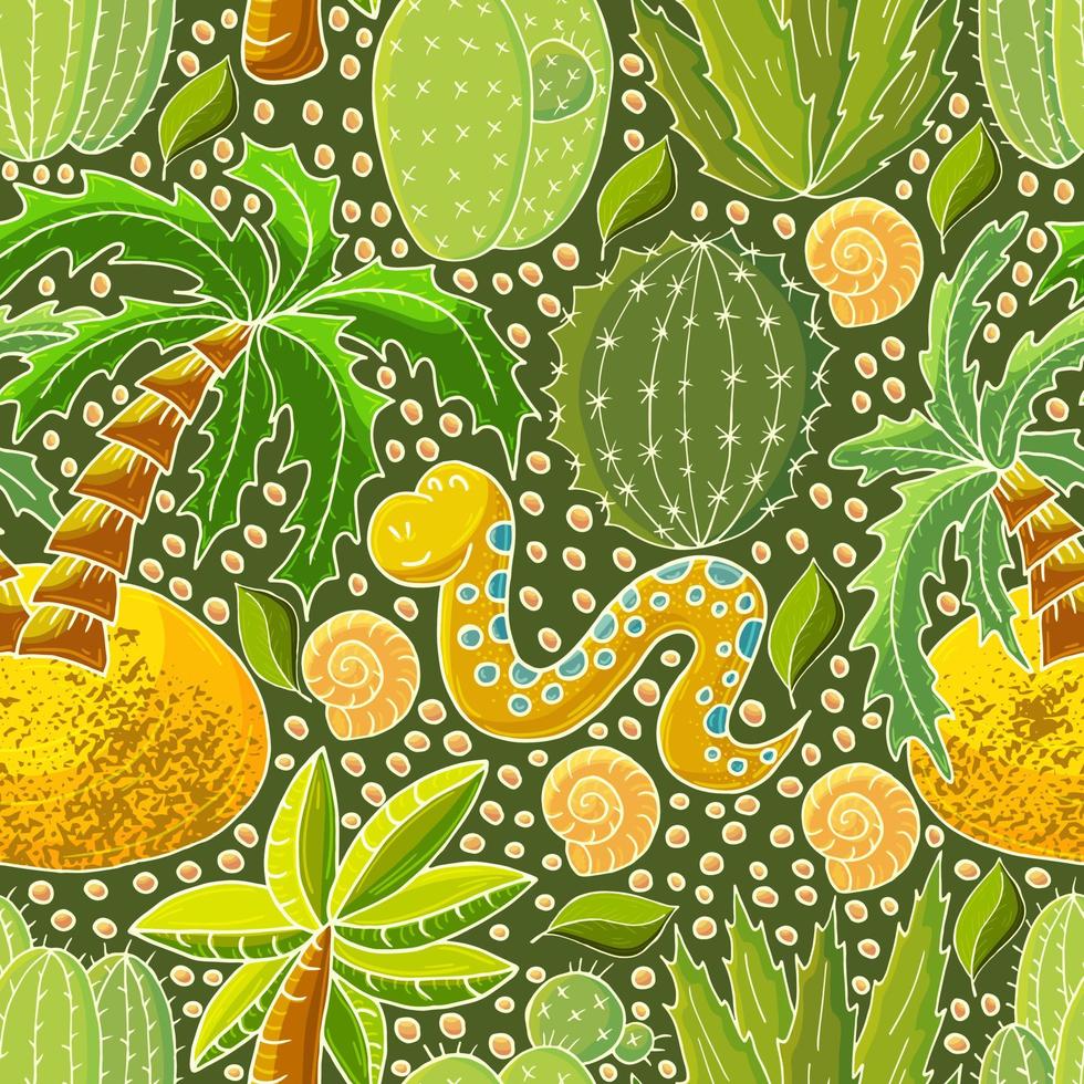 schattige vectorillustratie. cactussen, aloë, vetplanten. decoratieve natuurlijke elementen vector