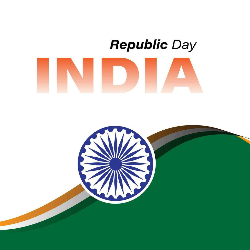 Indisch vlag ontwerp sociaal media post voor republiek dag, 26 januari vector