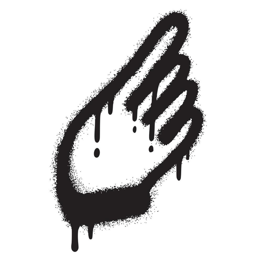 graffiti hand- vinger richten icoon gespoten in zwart over- wit. vector
