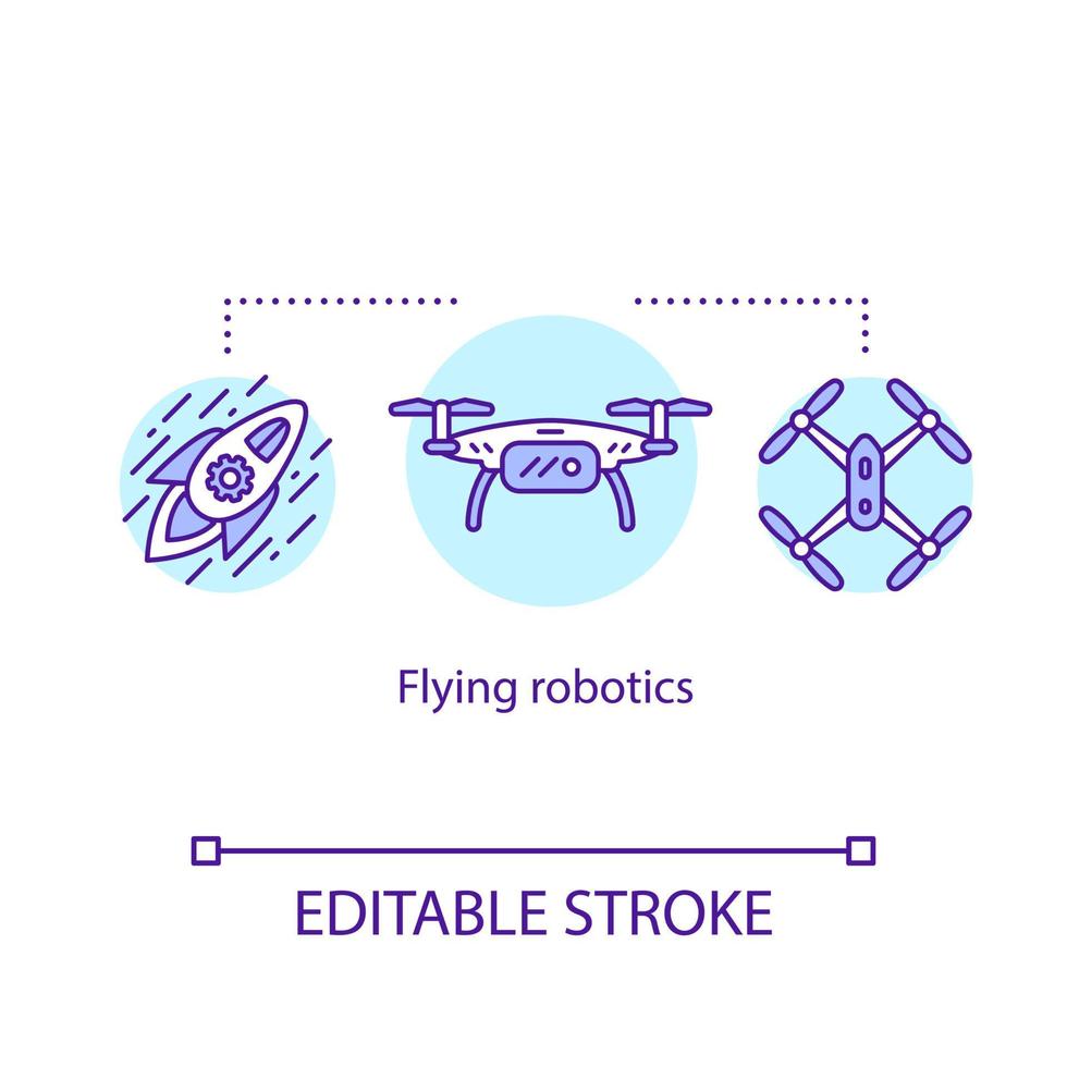 vliegende robots concept icoon vector