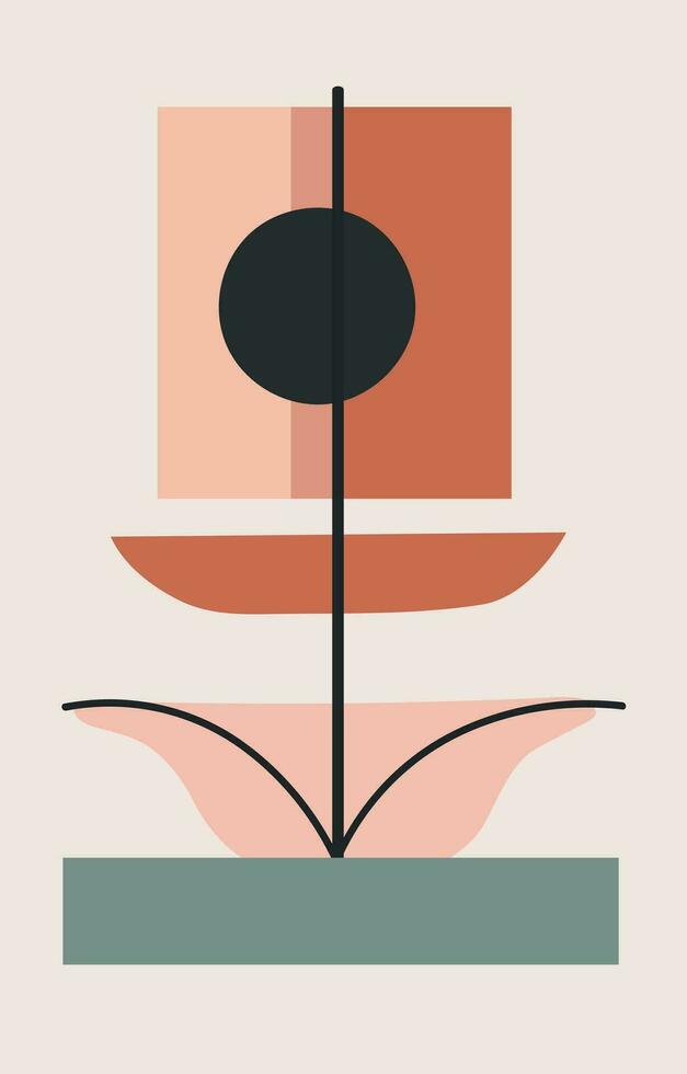 abstract hedendaags kunst. minimalistische poster met hand- getrokken vormen Aan pastel kleuren. modieus boho stijlvol. ontwerp voor poster, muur decoratie, omslag, sociaal media vector