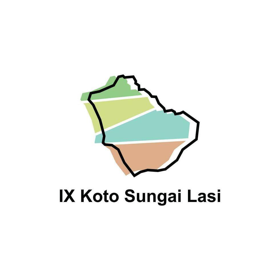 hoog gedetailleerd vector kaart van ix koto sungai lasi modern schets, logo vector ontwerp. abstract, ontwerpen concept, logo, logotype element voor sjabloon.