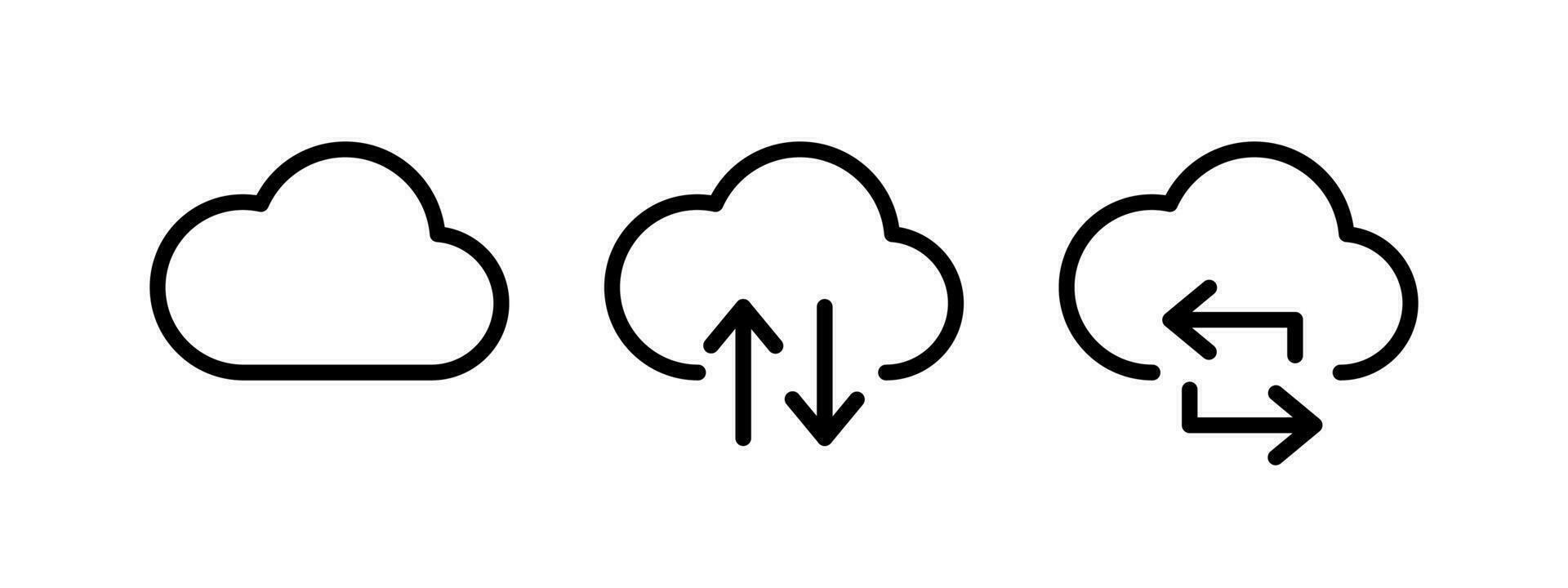 wolk Diensten. wolk computergebruik. vector pictogrammen