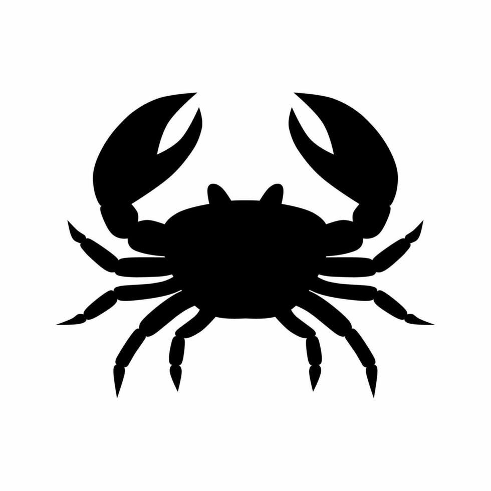krab silhouet icoon vector. krab silhouet kan worden gebruikt net zo icoon, symbool of teken. krab icoon vector voor ontwerp van oceaan, onderzees of marinier