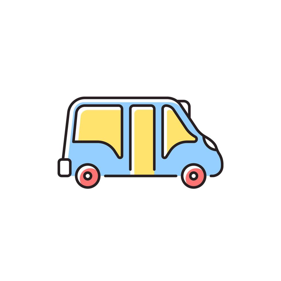 minibus rgb-kleurenpictogram vector