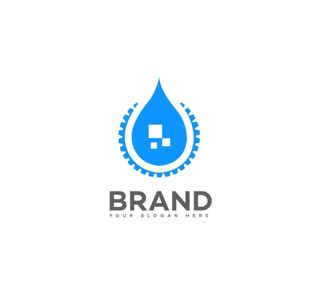 water tech logo vector sjabloon