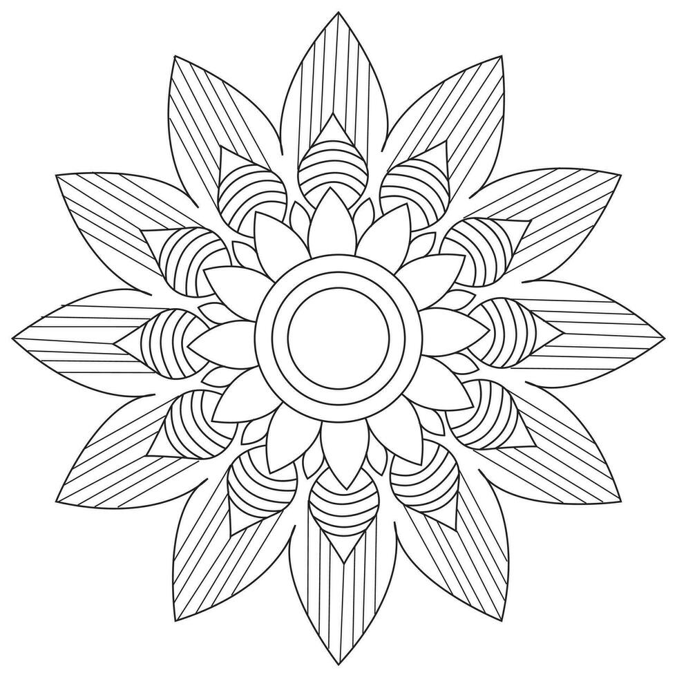 zwart en wit mandala's - mandala kleur Pagina's - gemakkelijk mandala kleur bladzijde - gemakkelijk mandala kleur bladzijde vector