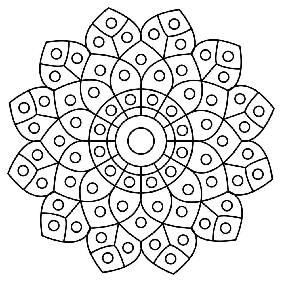 mandala kleur Pagina's - gemakkelijk mandala kleur bladzijde - gemakkelijk mandala kleur bladzijde - kleur bladzijde vector