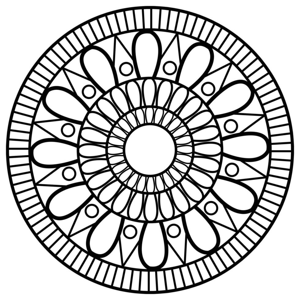 mandala kleur Pagina's - gemakkelijk mandala kleur bladzijde - gemakkelijk mandala kleur bladzijde - kleur bladzijde vector