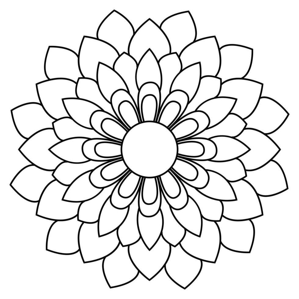 mandala kleur Pagina's - gemakkelijk mandala kleur bladzijde - gemakkelijk mandala kleur bladzijde - kleur bladzijde vector