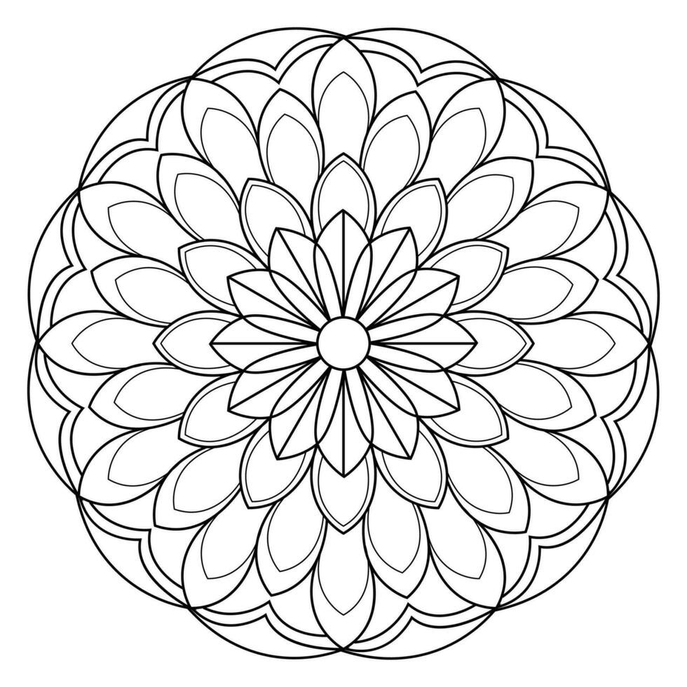 mandala kleur Pagina's - gemakkelijk mandala kleur bladzijde - gemakkelijk mandala kleur bladzijde - kleur bladzijde vector