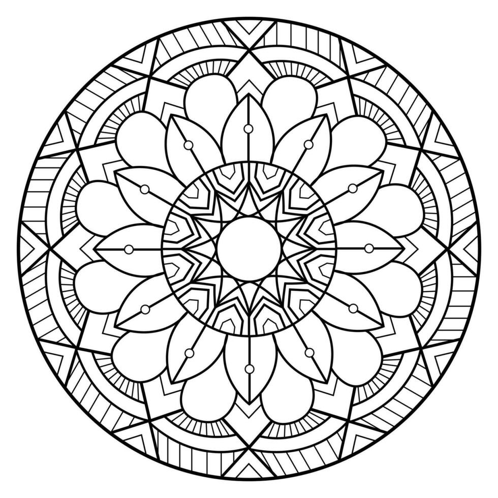 mandala kleur Pagina's - gemakkelijk mandala kleur bladzijde - gemakkelijk mandala kleur bladzijde - kleur bladzijde vector