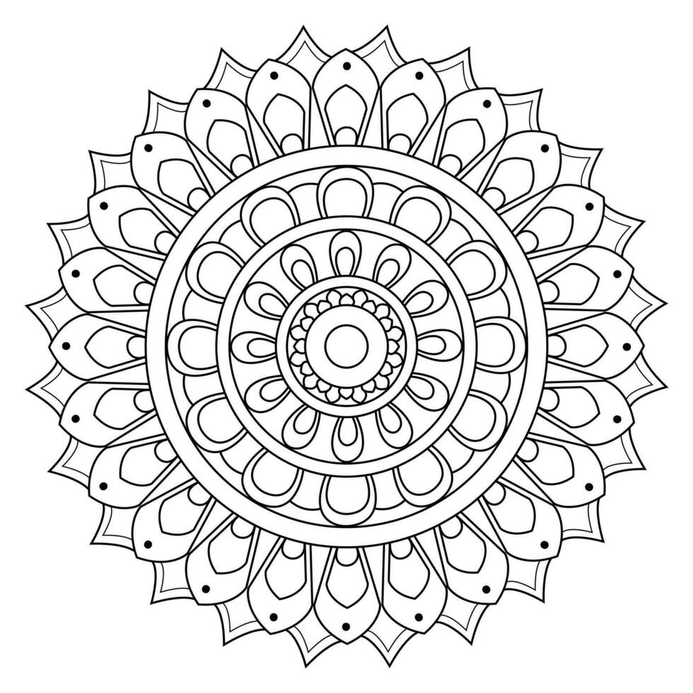 mandala kleur Pagina's - gemakkelijk mandala kleur bladzijde - gemakkelijk mandala kleur bladzijde - kleur bladzijde vector