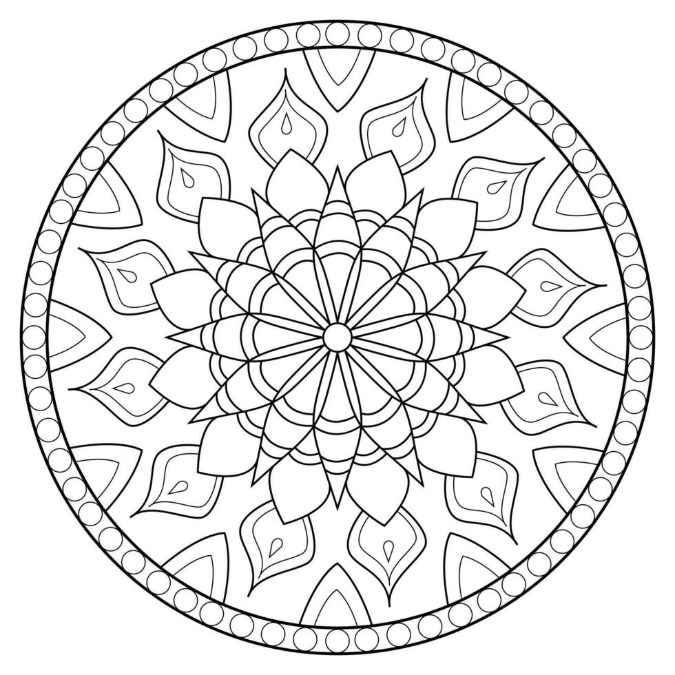 mandala kleur Pagina's - gemakkelijk mandala kleur bladzijde - gemakkelijk mandala kleur bladzijde - kleur bladzijde vector