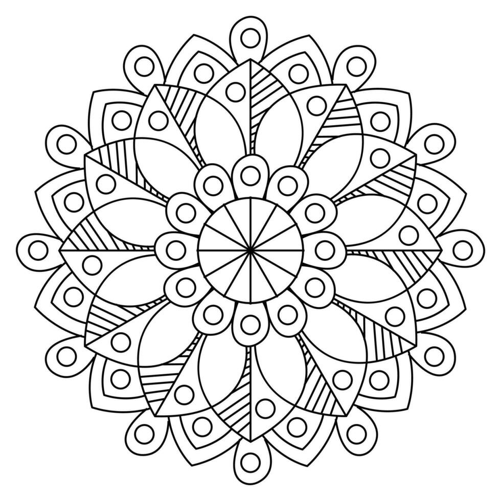 mandala kleur Pagina's - gemakkelijk mandala kleur bladzijde - gemakkelijk mandala kleur bladzijde - kleur bladzijde vector