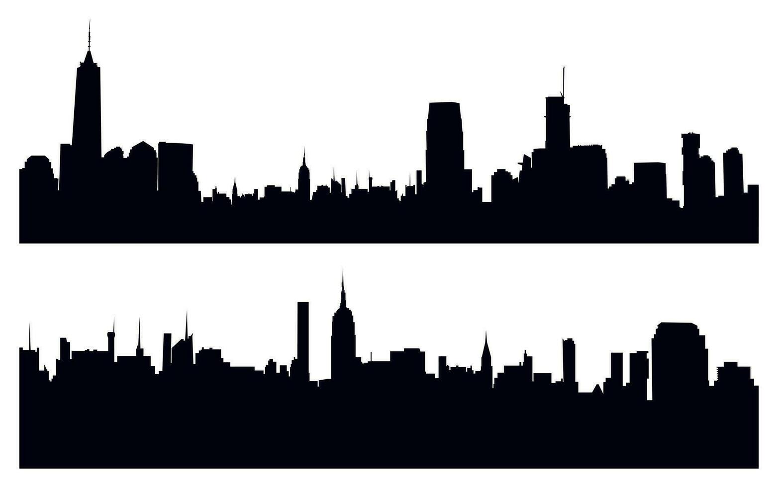 silhouetten van een dicht opgebouwd stad. nieuw york stad silhouet vector