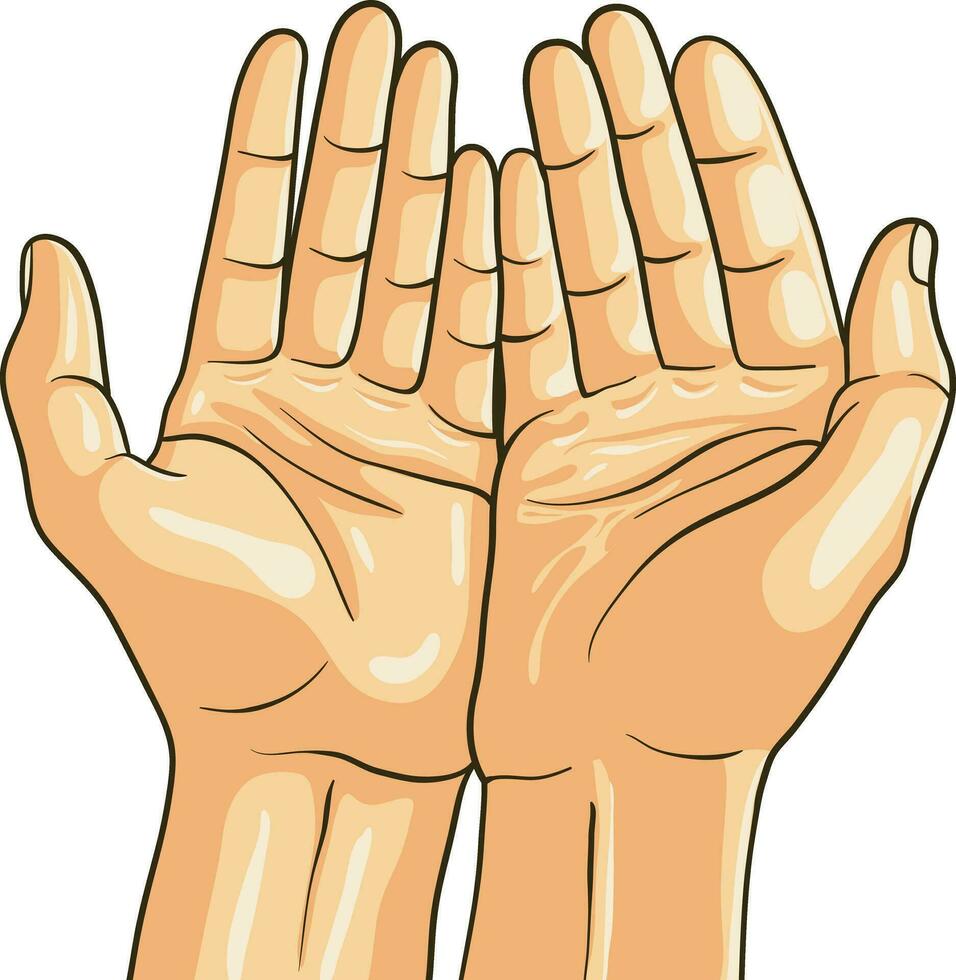 bidden hand- illustratie vector