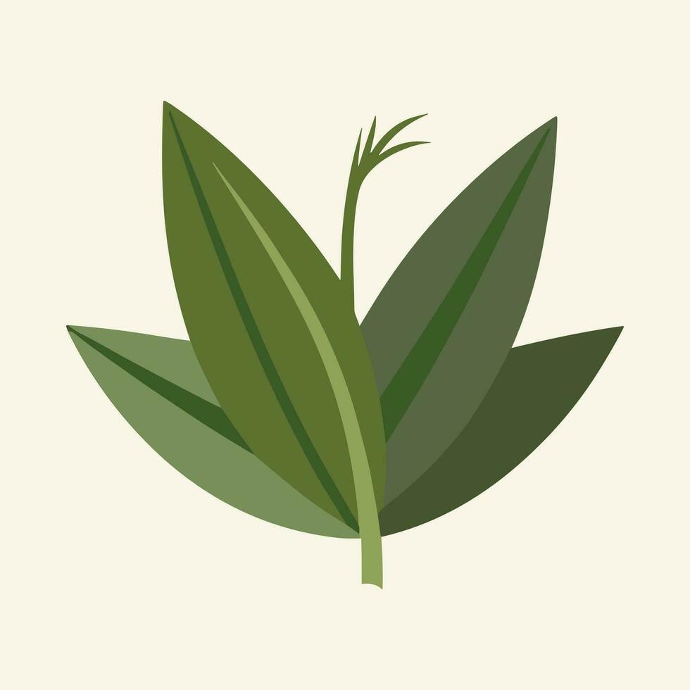 reeks van bamboe groen bladeren vector