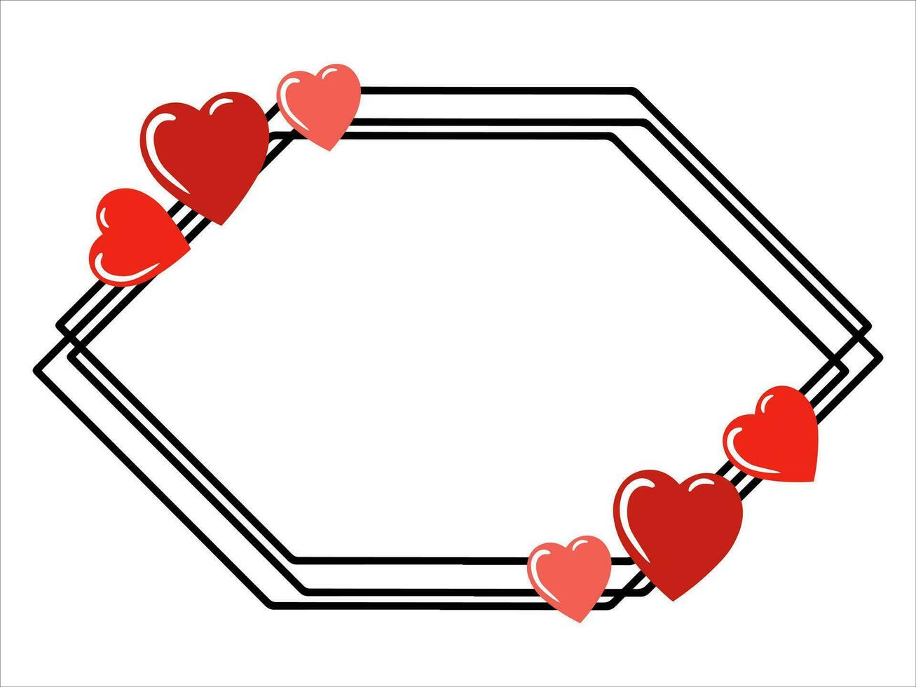 valentijnsdag dag kader hart achtergrond vector