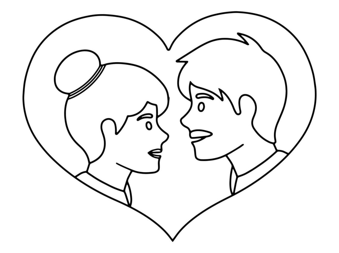 romantisch mannetje en vrouw avatar karakter vector