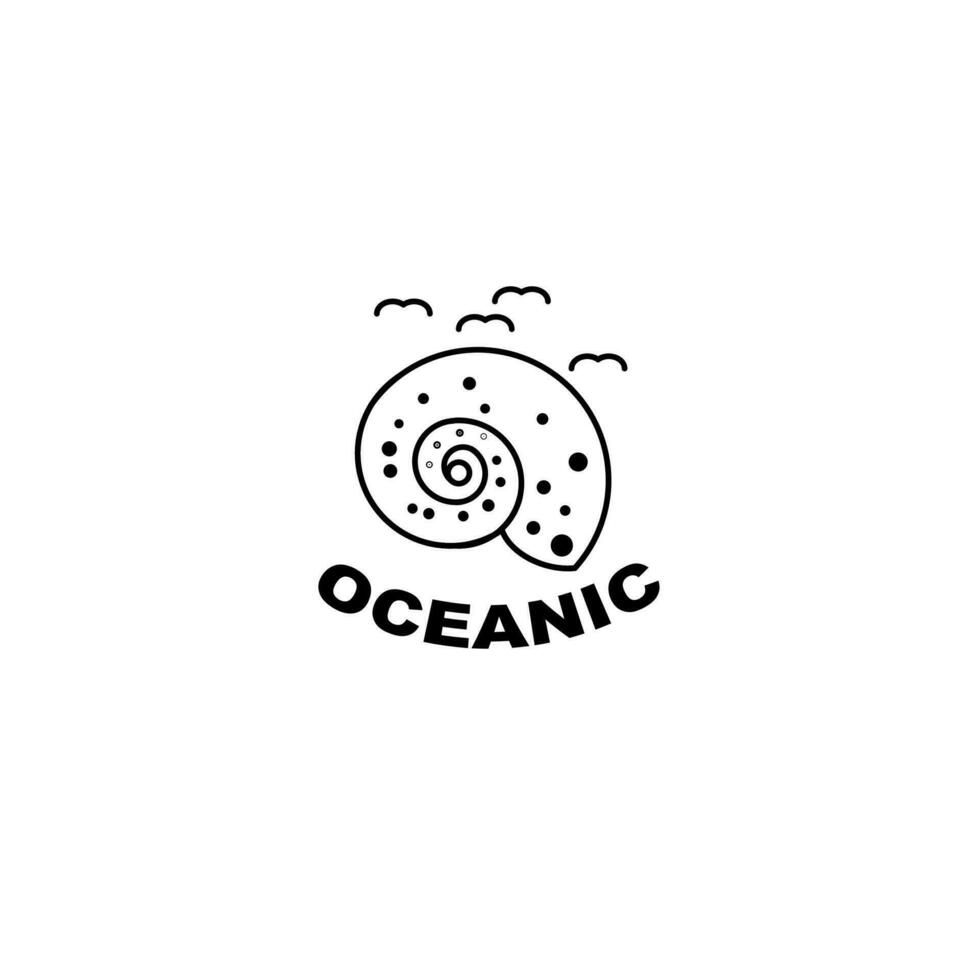 oceaan zwart en wit illustratie voor logo, element, ontwerp, sjabloon, enz vector