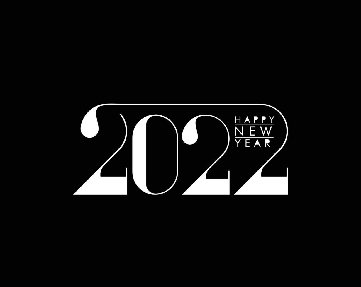 gelukkig nieuwjaar 2022 tekst typografie ontwerp geklets, vectorillustratie. vector
